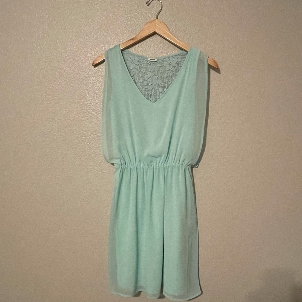 💛 3/$30 SALE - Teal Chiffon Lace Dress